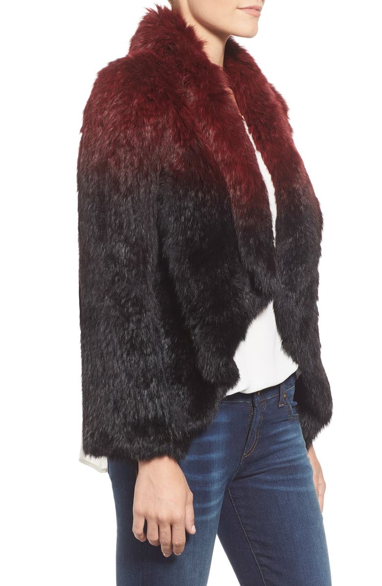 Love Token Drape Front Genuine Rabbit Fur Jacket, Alternate, color, 