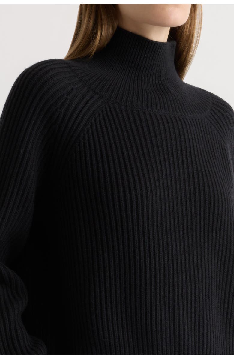 Modern Citizen Hadeel Organic Cotton-Wool Mock-Neck Sweater, Alternate, color, Black