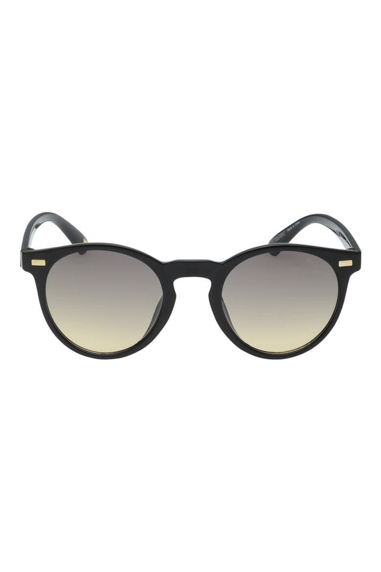 Kids' Gradient Round Sunglasses, Main, color, SHINY BLACK / GRADIENT SMOKE