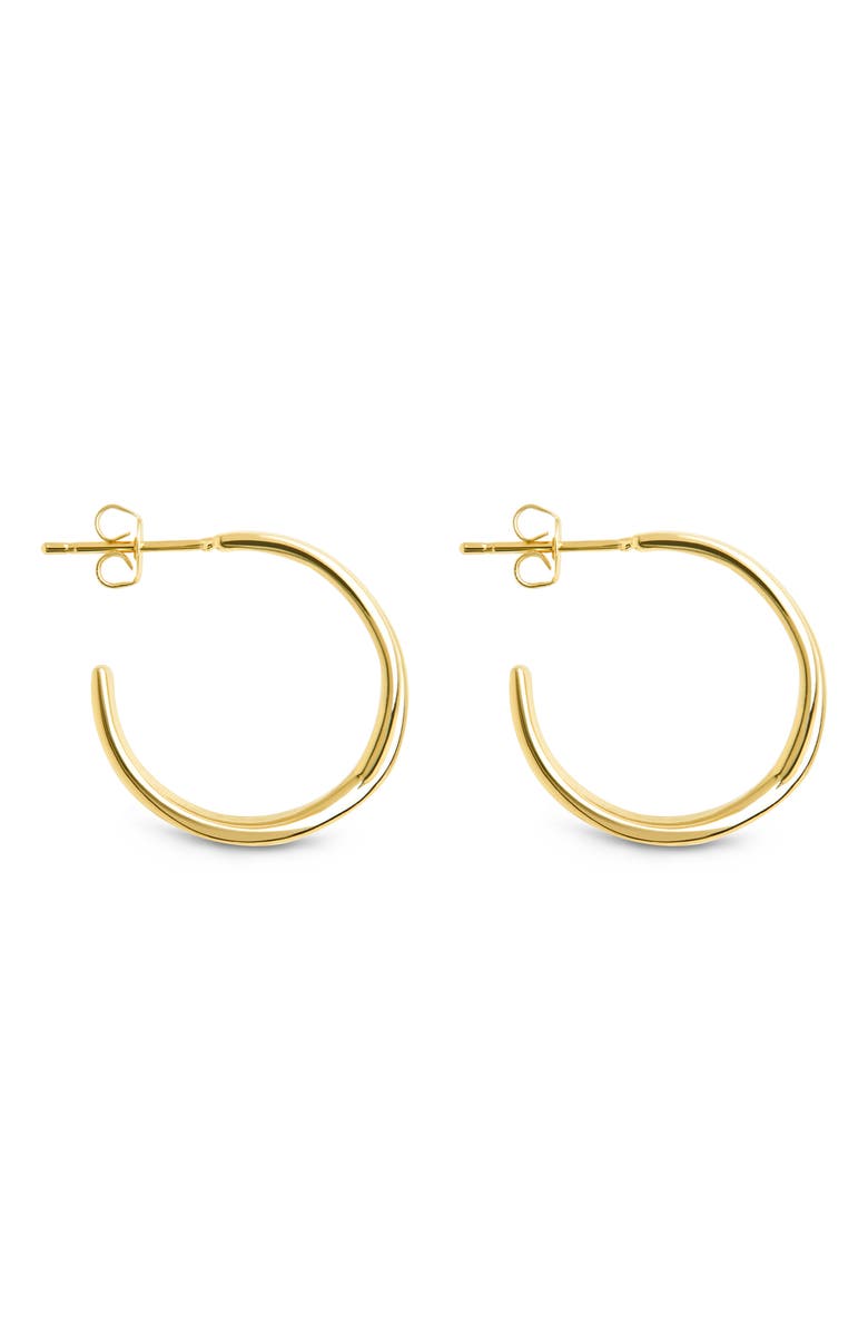 Sterling Forever Katya Textured Hoop Earrings, Alternate, color, Gold