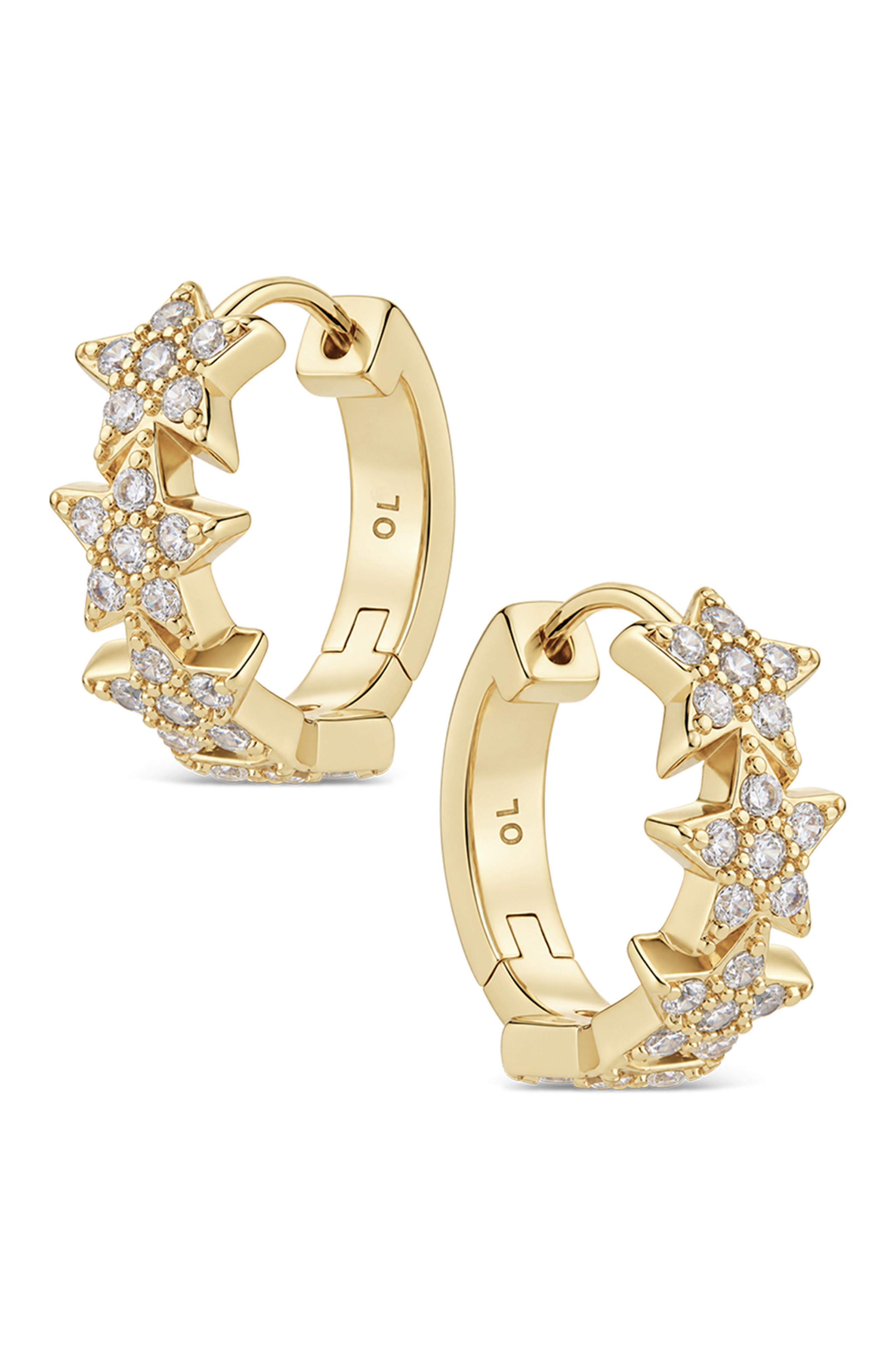 Celestial Charm Cubic Zirconia Huggie Hoop Earrings