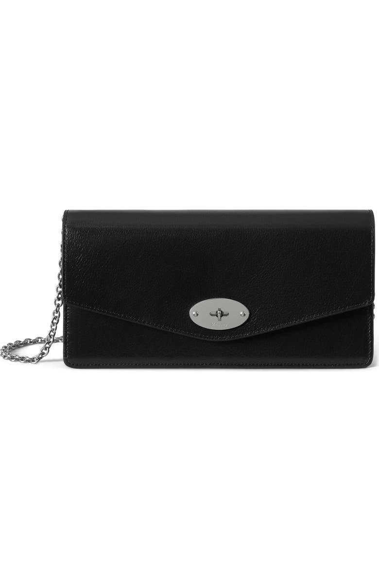 Mulberry Darley Leather Clutch, Main, color, Black