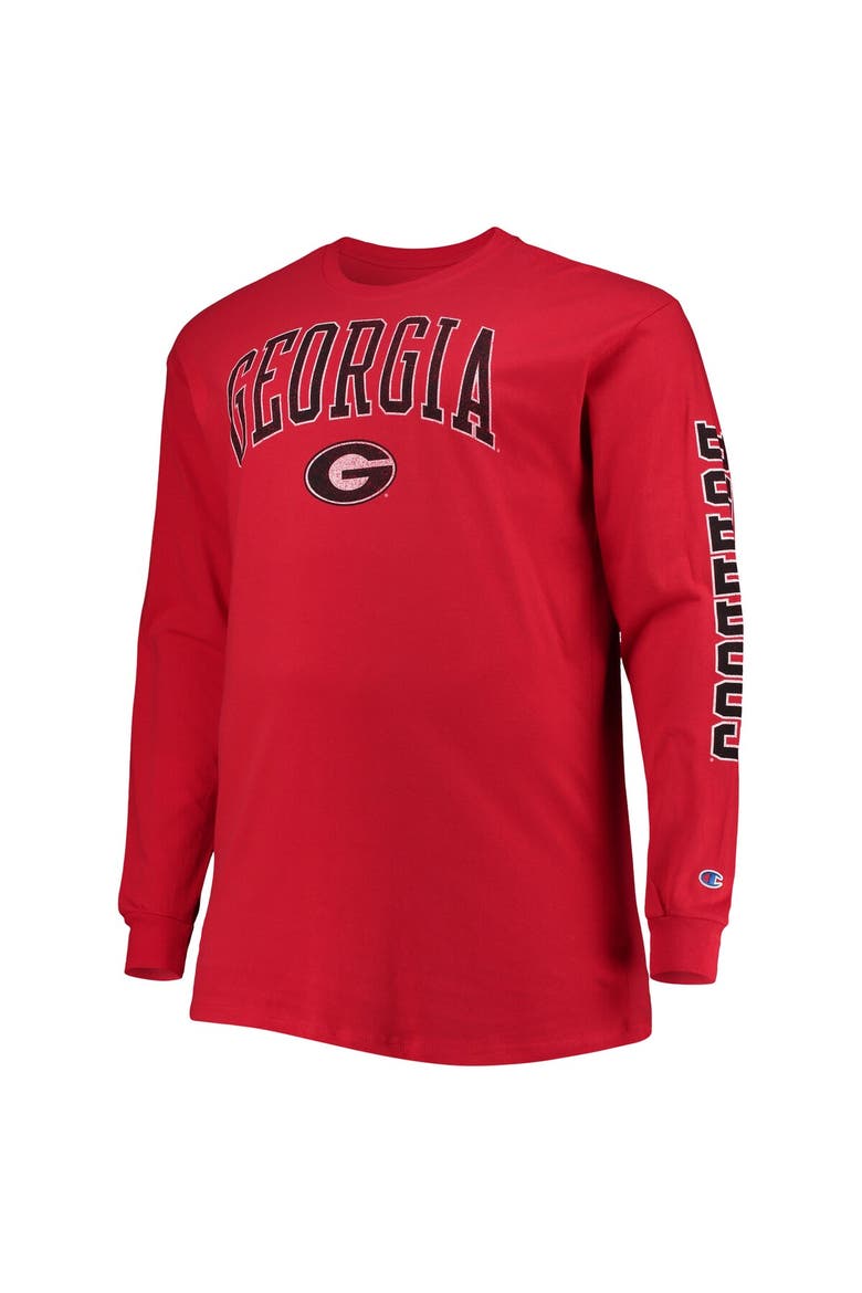 Men's Champion Red Georgia Bulldogs Big & Tall 2-Hit Long Sleeve T-Shirt, Alternate, color, Red