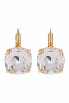 Kate Spade New York gold-tone square cut crystal huggie hoops