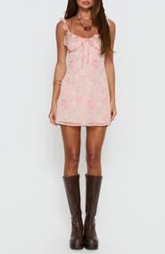 Princess Polly Dewdrops Floral Print Sleeveless Chiffon Minidress