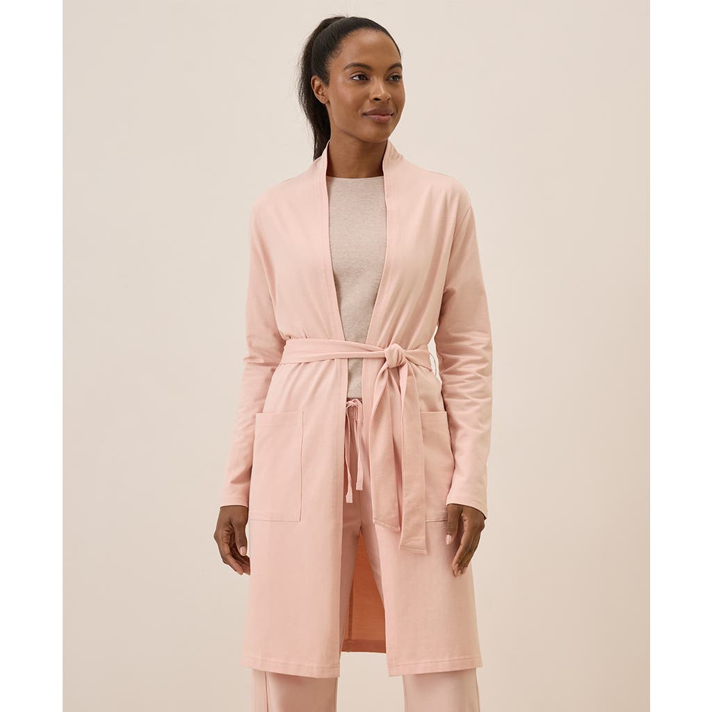 Shop Pact Organic Cotton Cool Stretch Lounge Duster In Peach