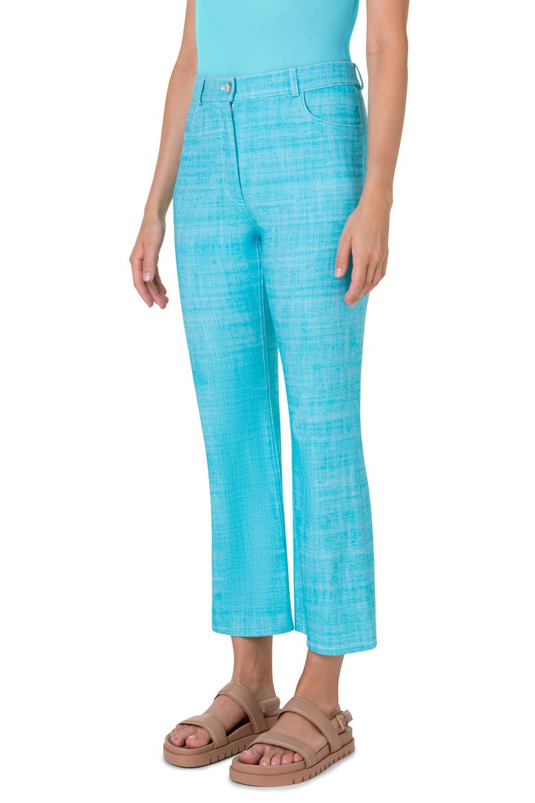 Cali Stretch Denim Crop Bootcut Jeans, Alternate, color, TURQUOISE