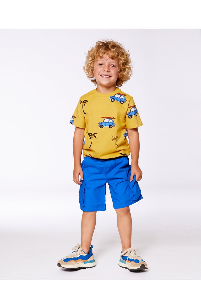 Deux par Deux Little Boy's Printed Organic Cotton Tee Yellow And Blue Car, Alternate, color, 