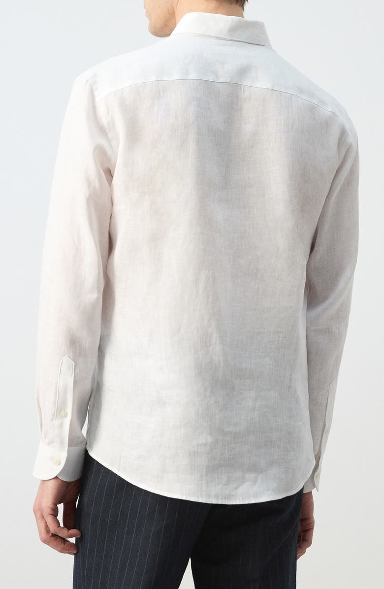 MANGO x Casper Ruud Regular Fit Linen Button-Up Shirt, Alternate, color, White