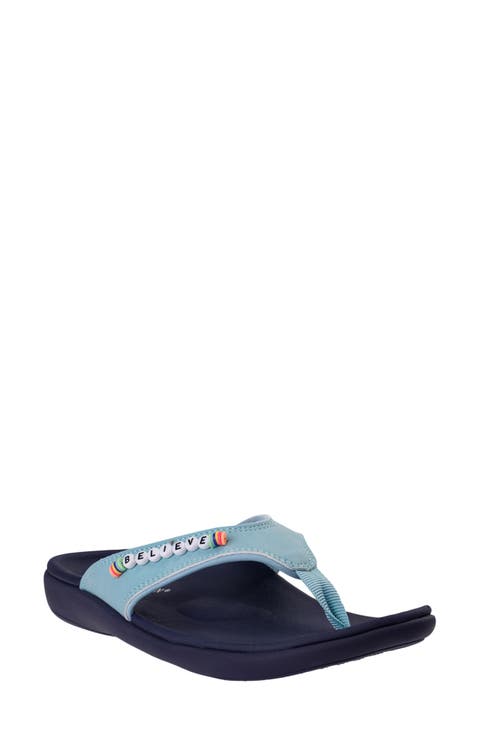Yumi Friendship Believe Beaded Flip Flop