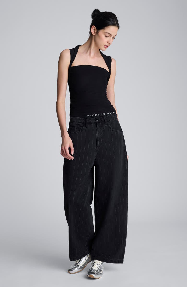 Kenneth Cole Queen Anne Neck Top, Alternate, color, Black