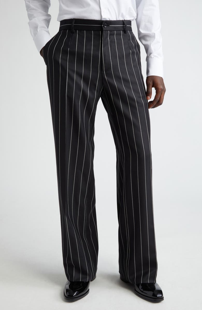 Dolce&Gabbana Pinstripe Wool Trousers, Main, color,