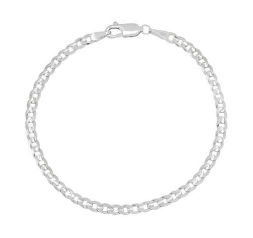 Donatello Gian Sterling Silver 3mm Curb Bracelet In Silver