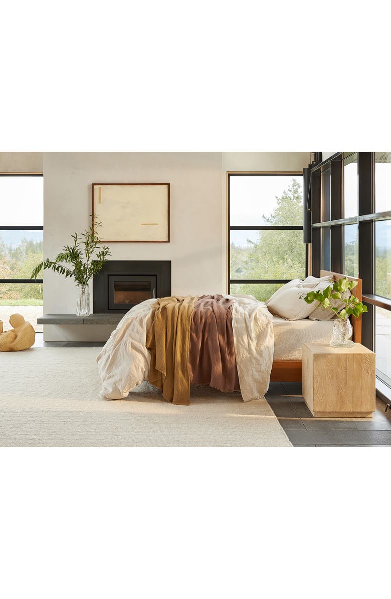 Coyuchi Topanga Organic Cotton Matelassé Blanket, Alternate, color, Hazel