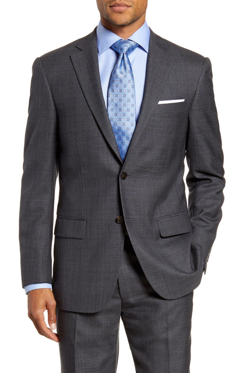 Hart Schaffner Marx Classic Fit Plaid Wool Suit, Alternate, color, 