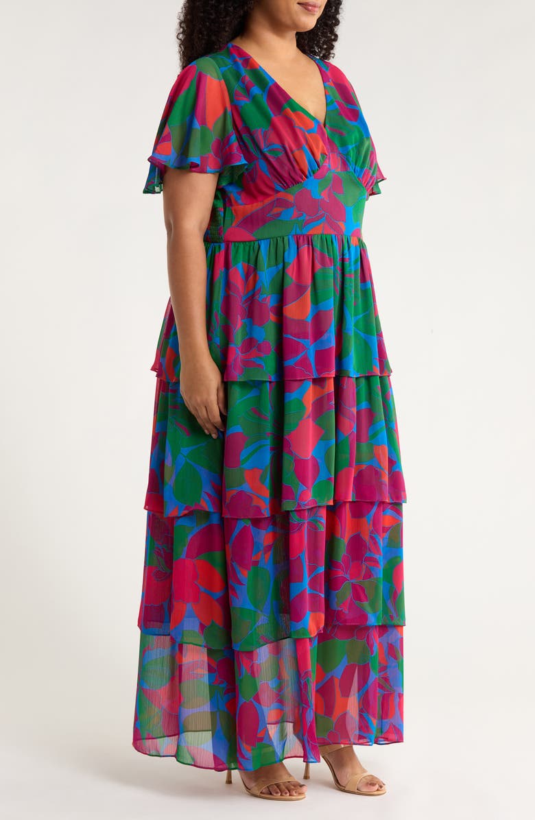 SUGARLIPS Kaeli Floral Amabel Floral Tiered Maxi Dress, Alternate, color,