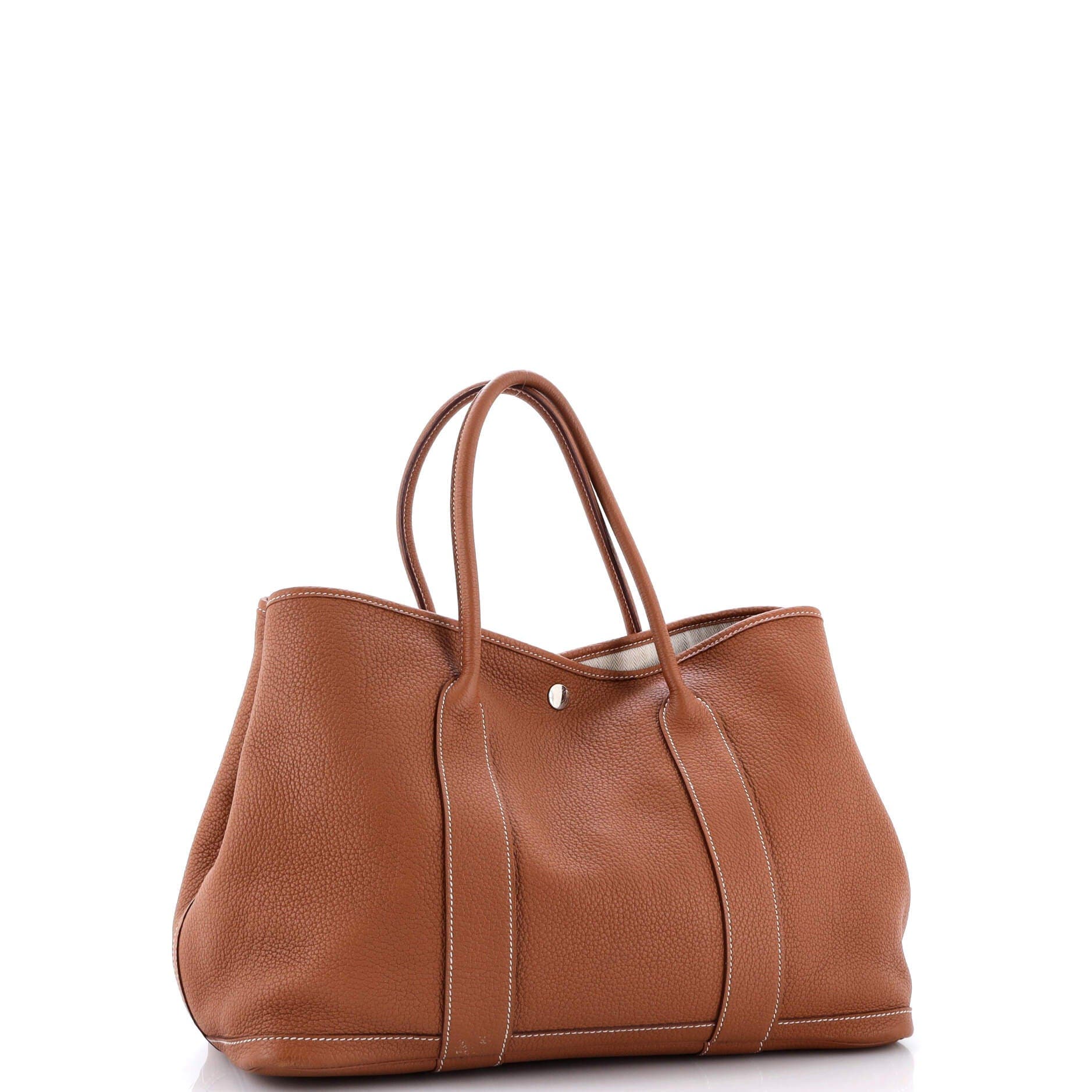 Pre-Owned Hermes Garden Party Tote Leather 36, Alternate, color, Gold