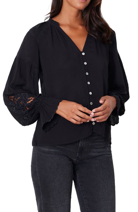 Stevie Lace Inset Embroidered Blouse