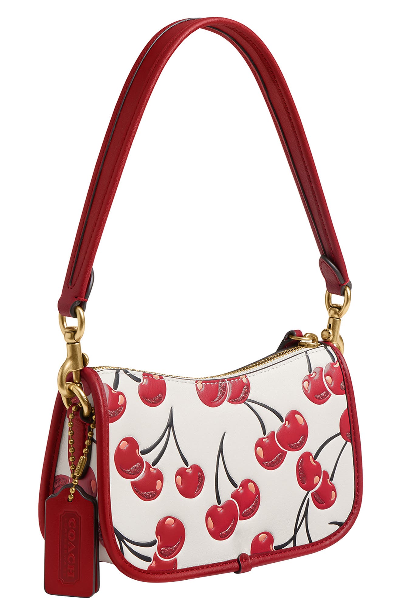 COACH The Originals Cherry Leather Shoulder Bag, Alternate, color, 