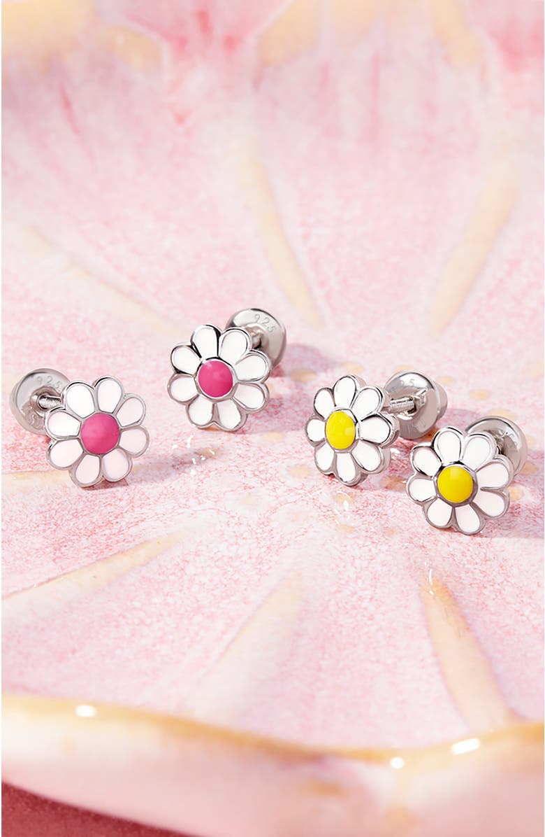 In Season Jewelry Delightful Daisy Earrings, Alternate, color, Pink