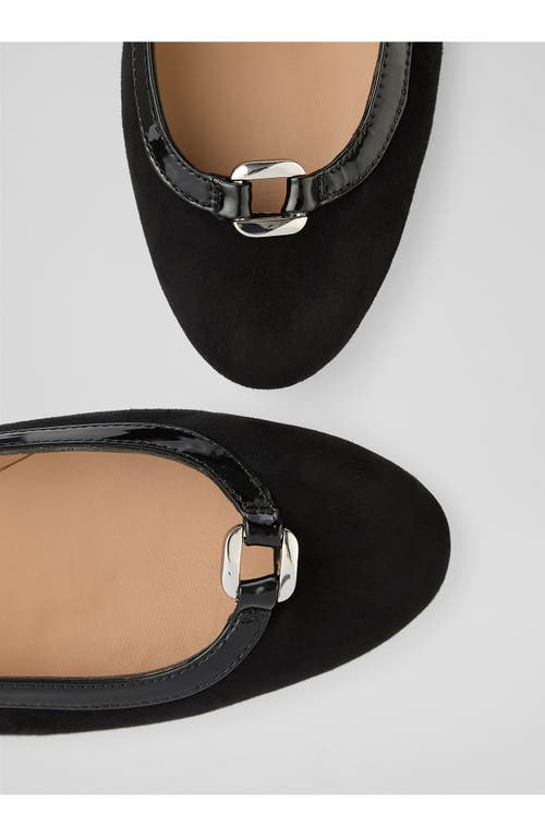 Lk Bennett Dollie Round Toe Suede Ballet Flat In Black