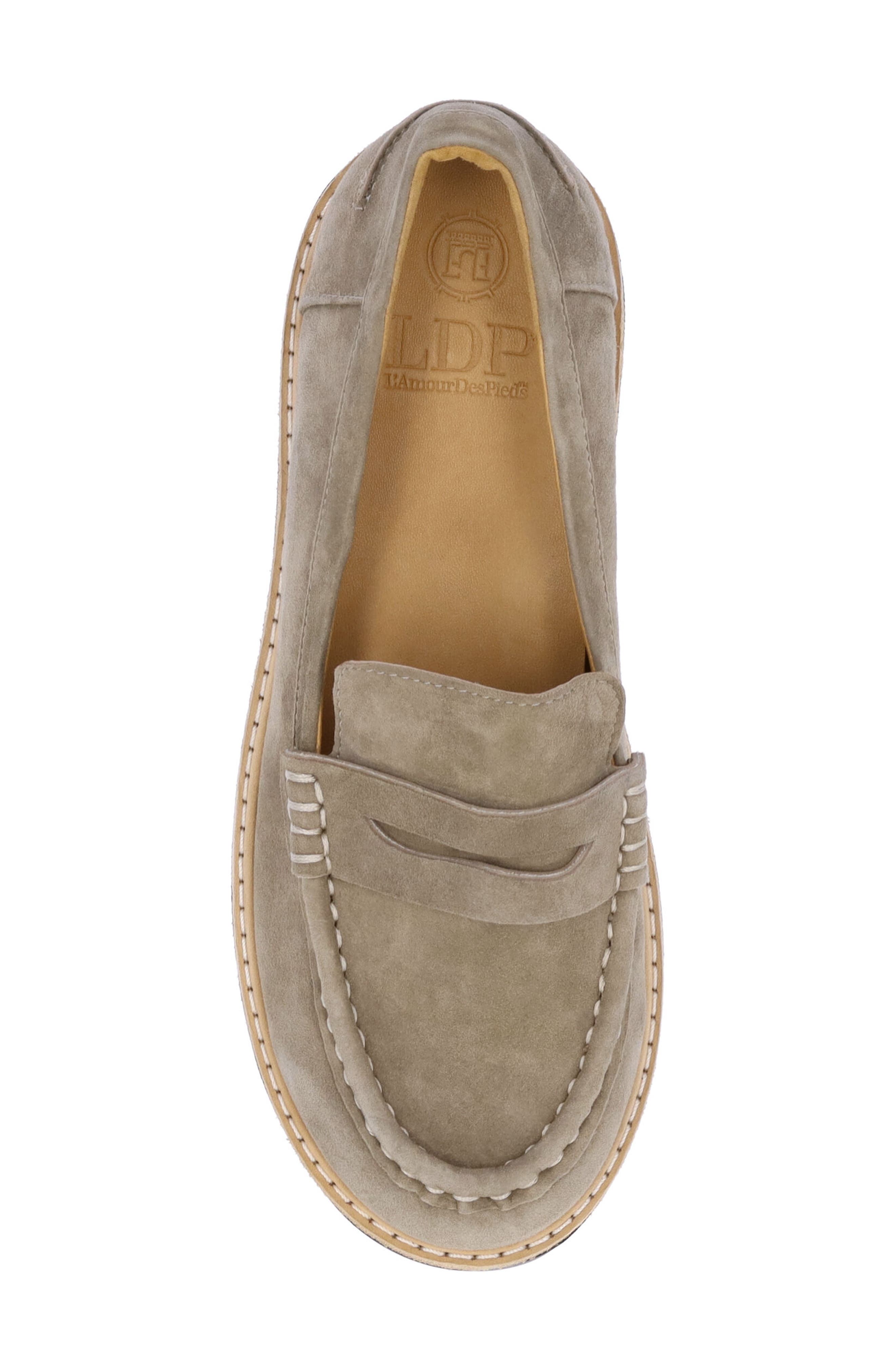 Yolandi Penny Loafer, Alternate, color, DARK TAUPE