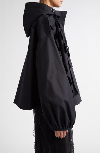 【Cecilie Bahnsen 】ORION JACKET ORION | JACKET BONDED COTTON (EMB) MIDNIGHT BLACK