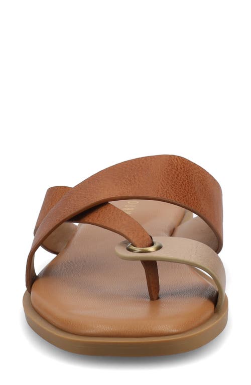 Journee Collection Prizzie Flat Slide Sandal In Champagne