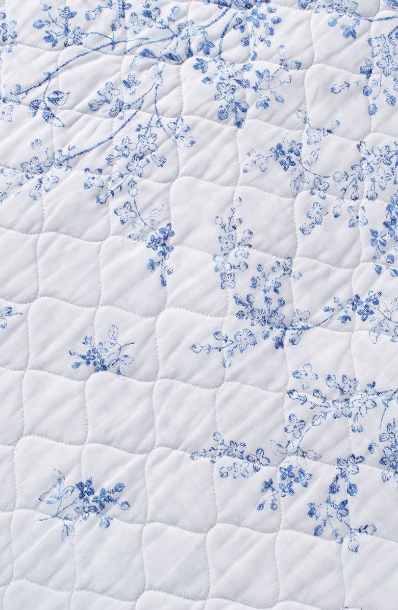 Laura Ashley Flora Twin Quilt & Sham Set, Alternate, color, Blue