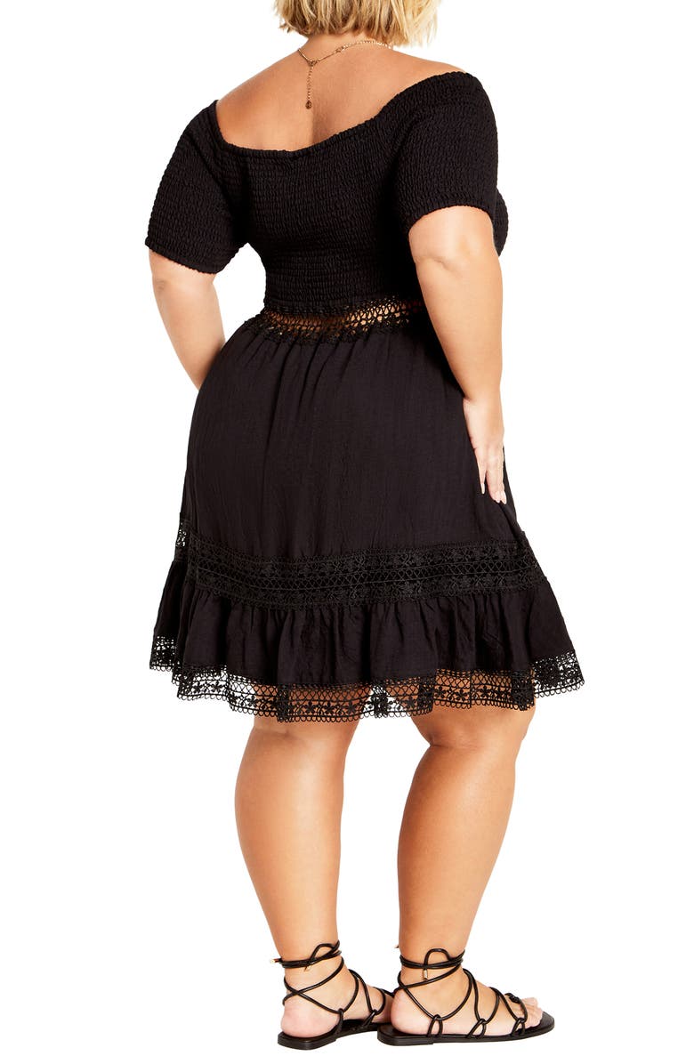 City Chic Aura Off the Shoulder Fit & Flare Dress, Alternate, color, 