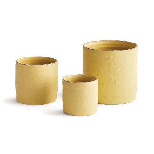 Napa Home & Garden Studio Cachepots Planters, Set Of 3 In Yellow