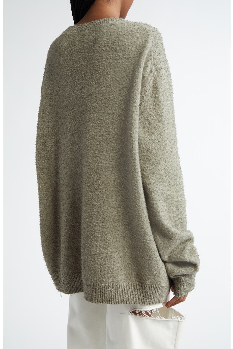 Pilled Wool & Cotton Crewneck Sweater, Alternate, color, SAGE GREEN