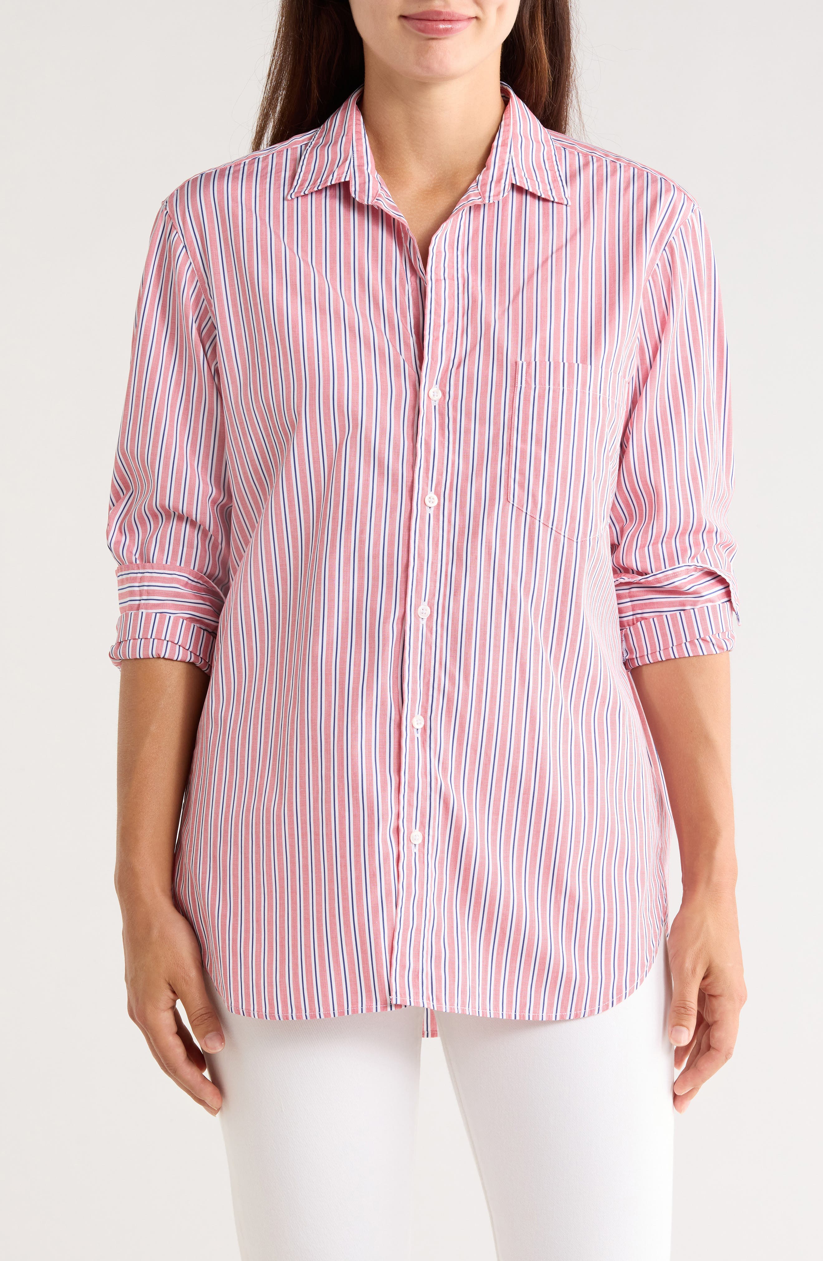 Boyfriend Cotton Button-Up Shirt