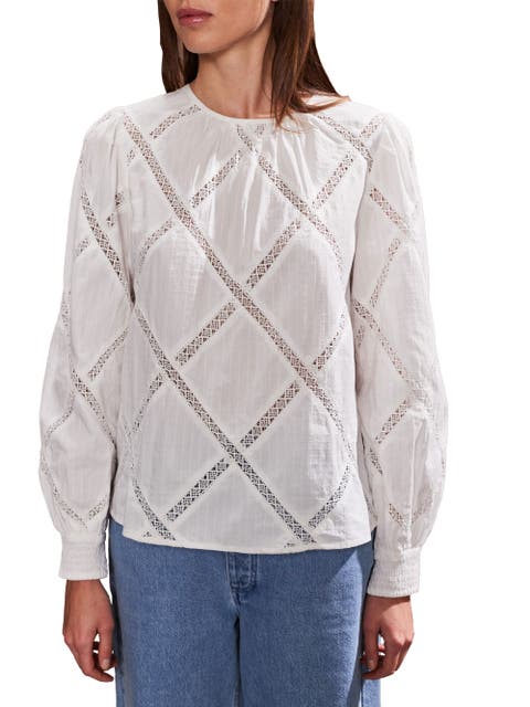 Diamond Lace Trim Blouse