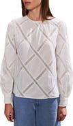 Ro&Zo Diamond Lace Trim Blouse