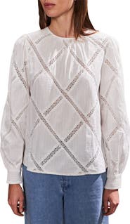 Ro&Zo Diamond Lace Trim Blouse