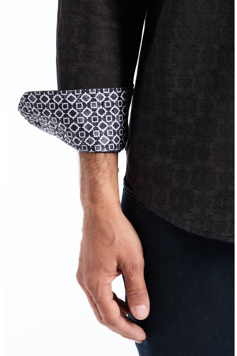 Stellman Cotton Dress Shirt, Alternate, color, BLACK