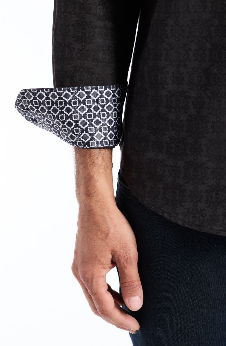 Robert Graham Stellman Cotton Dress Shirt, Alternate, color, Black
