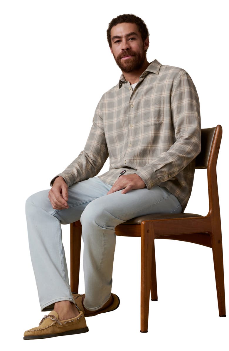 Faherty Palmetto Plaid Button-Up Shirt, Alternate, color, Shore Sage Plaid