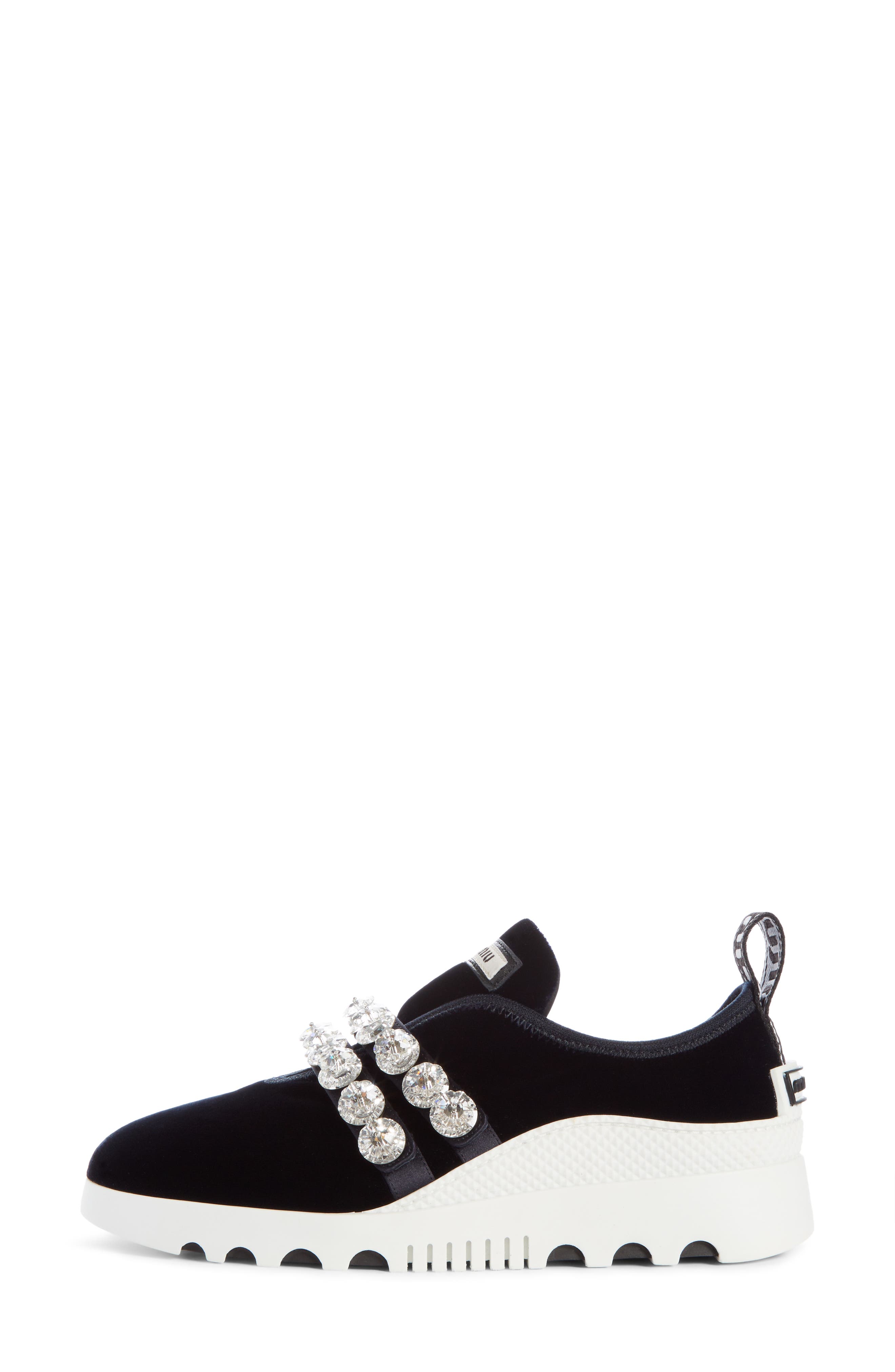 Miu Miu Jewel Strap Slip-On Sneaker, Alternate, color, 