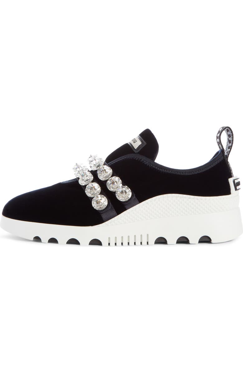 Miu Miu Jewel Strap Slip-On Sneaker, Alternate, color,
