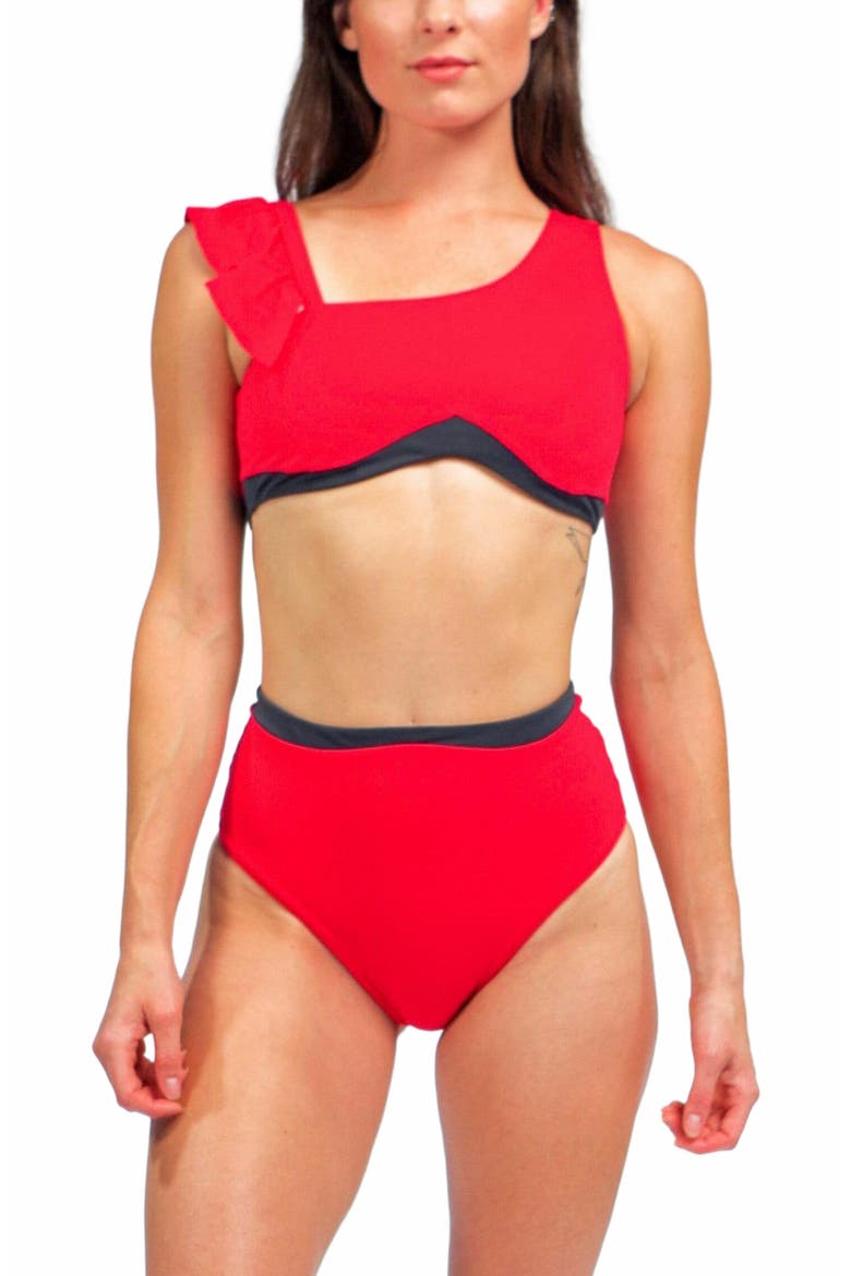 Rafaela Contouring Bikini Bottom, Alternate, color, Red