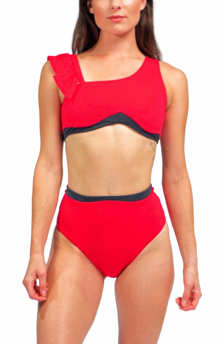 Mary Mercedes Rafaela Contouring Bikini Bottom, Alternate, color, Red