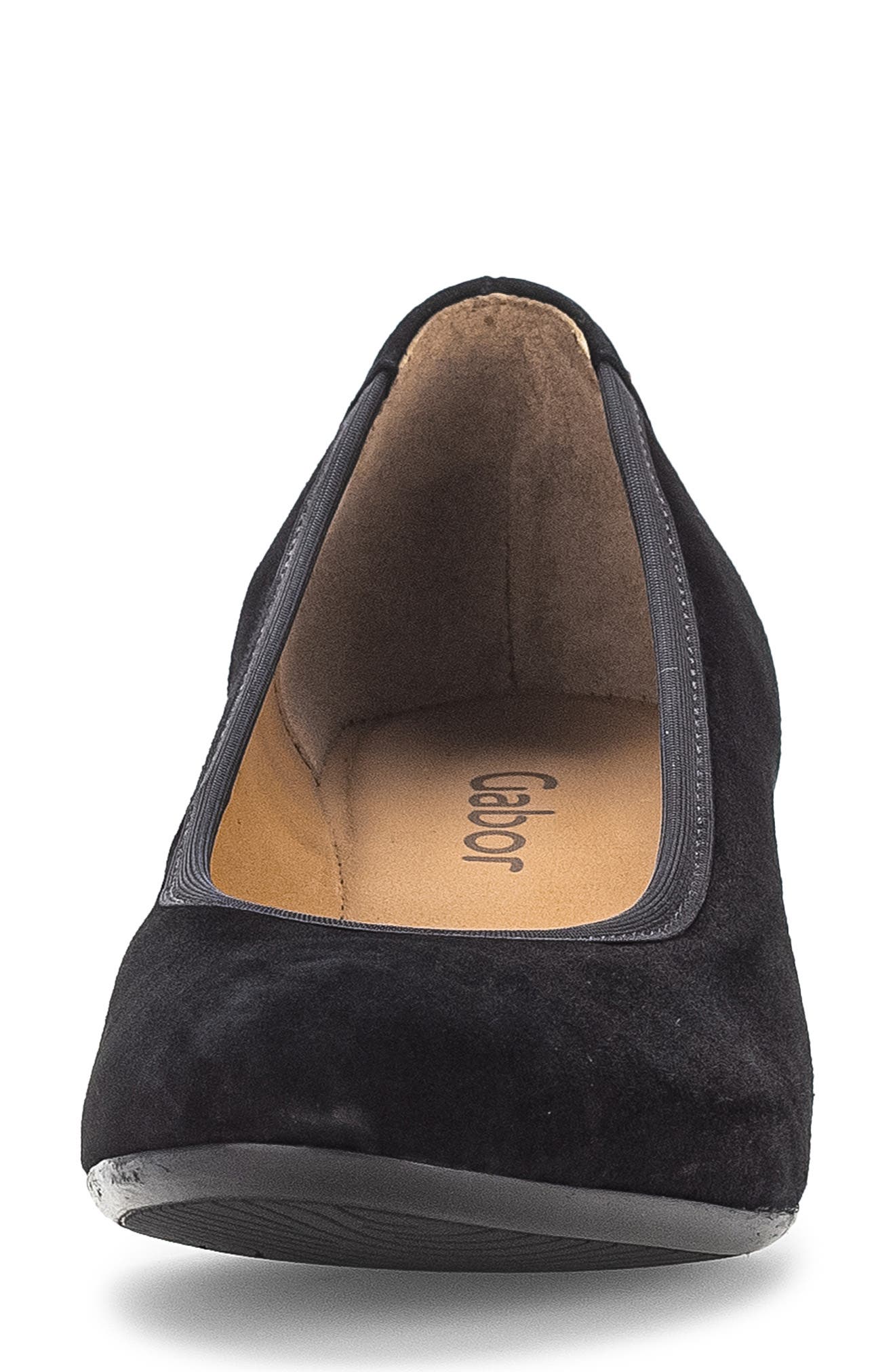 Gabor Suede Wedge Pump, Alternate, color, Black