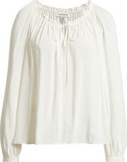 Nordstrom Gathered Tie Neck Top