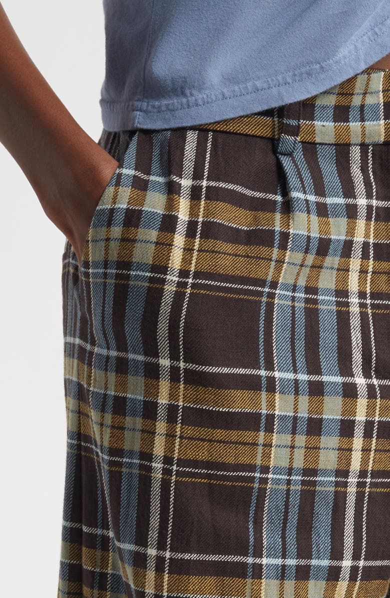 Collina Strada Geranium Triple Plaid Trousers, Alternate, color, Brown Multi Plaid