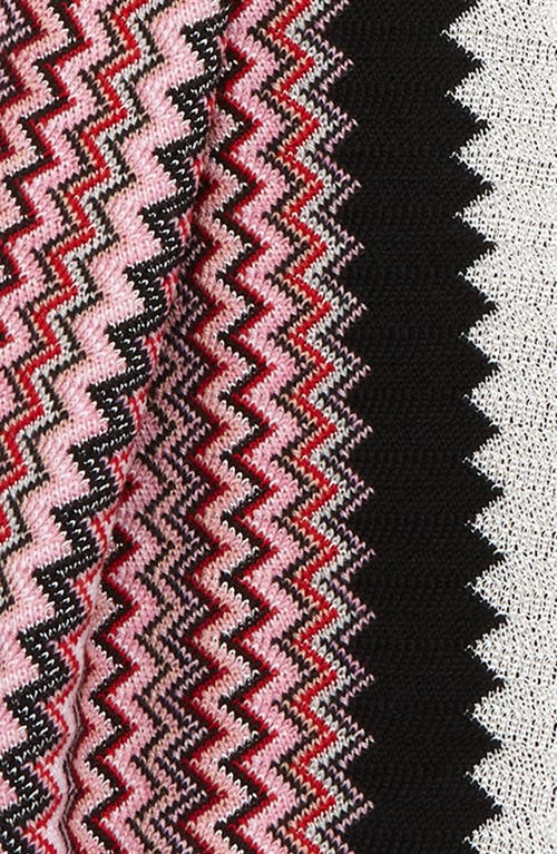 Missoni Zigzag Wool Blend Scarf In Brown