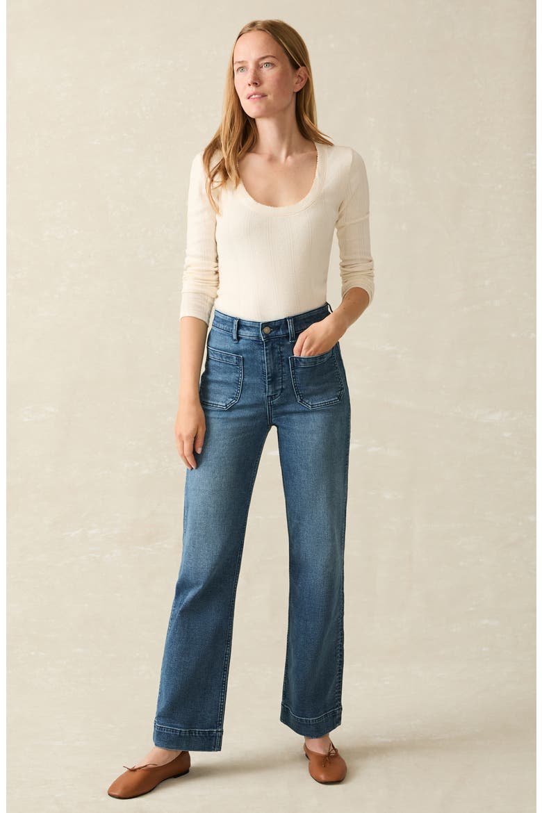 Ankle Length High Waist Stretch Terry Pants, Alternate, color, RIVERTON