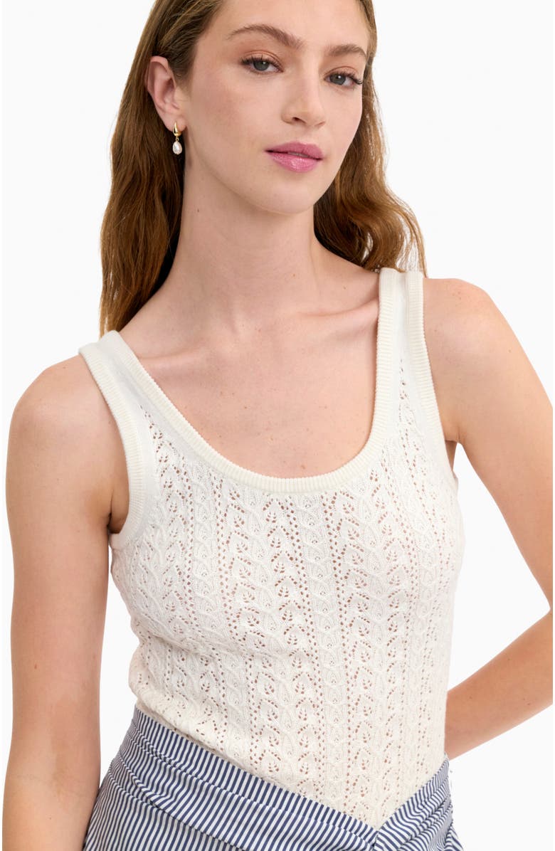 Rebecca Taylor Verana Knit Tank, Alternate, color, Ivory