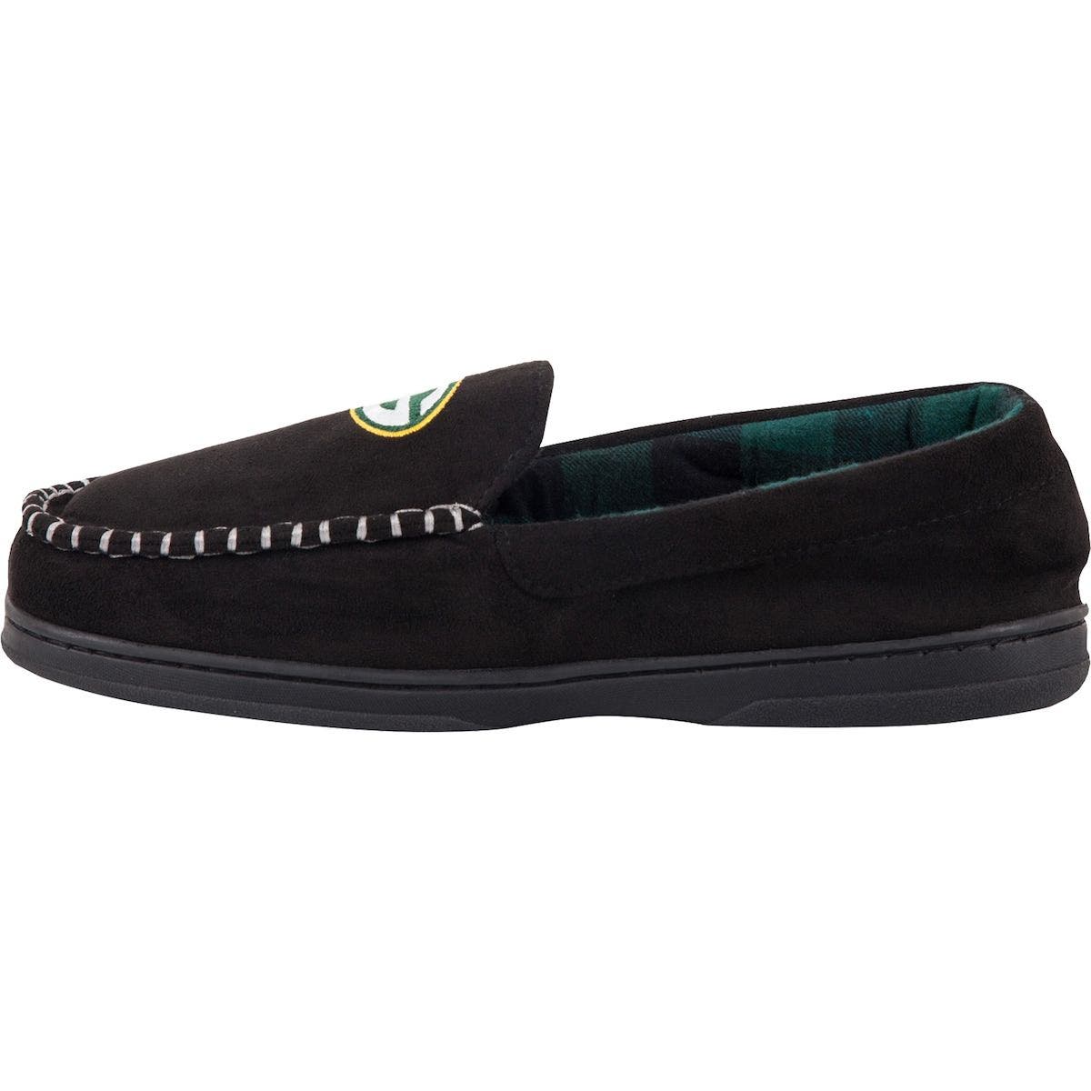 FOCO Men's FOCO Green Bay Packers Team Logo Flannel Moccasin Slippers, Alternate, color, 